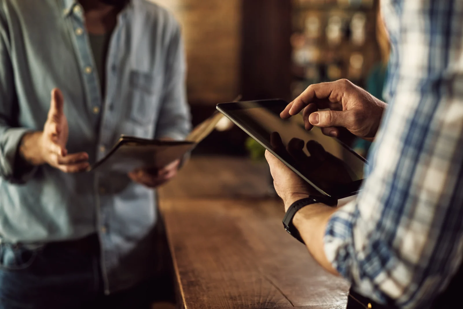 Close-up POS ordering interface